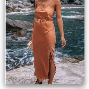 Spell and the Gypsy Rizzo Slip Dress Slit 100% Silk Size Small